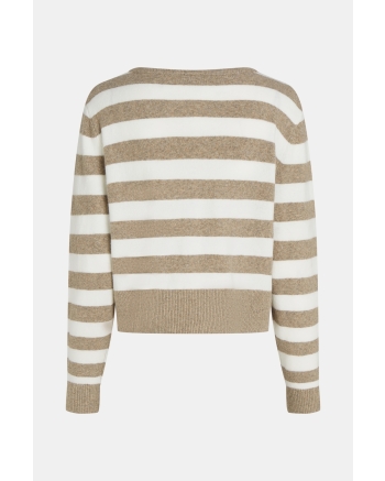 Penn & Ink Jumper stripe 60/05 brown-ecru