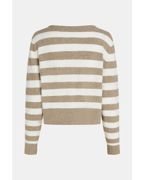 Penn&Ink Jumper stripe 60/05 brown-ecru