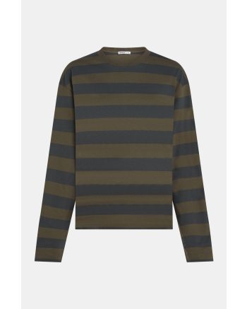 Penn & Ink Longsleeve stripe 655/82 tabac-antra