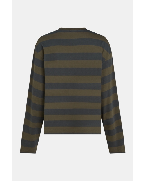 Penn&Ink Longsleeve stripe 655/82 tabac-antra