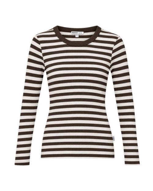 Penn&Ink Longsleeve stripe 655/05 tabac-ecru