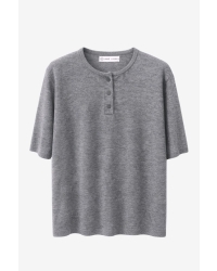 Jane Lushka Moon plain knit top Grey Melange #060
