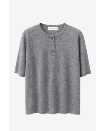 Jane Lushka Moon plain knit top Grey Melange #060