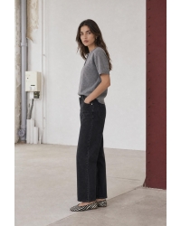 Jane Lushka Moon plain knit top Grey Melange #060
