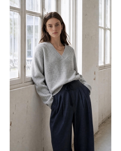 Jane Lushka V-neck melange pullover #201