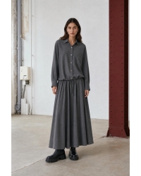 Jane Lushka Rapanui light flannel long skirt Dark Grey #93 