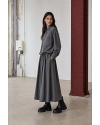 Jane Lushka Rapanui light flannel long skirt Dark Grey #93 