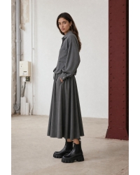 Jane Lushka Rapanui light flannel long skirt Dark Grey #93 