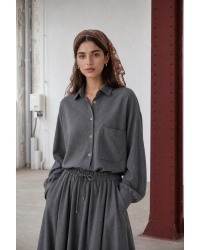 Jane Lushka Camilla light flannel blouse Dark Grey #93