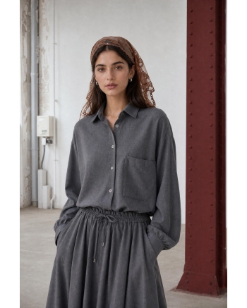 Jane Lushka Camilla light flannel blouse Dark Grey #93