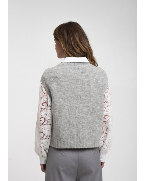 Jane Lushka Abigail alpaca vest Grey 1822 