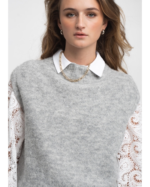 Jane Lushka Abigail alpaca vest Grey 1822 