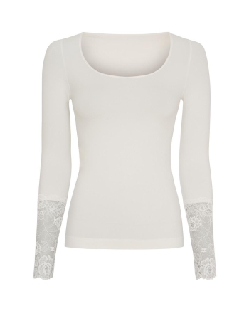 Tim&Simonsen Top lace sleeve Ivory