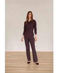 Studio Anneloes Flair bonded trousers 8700 Espresso