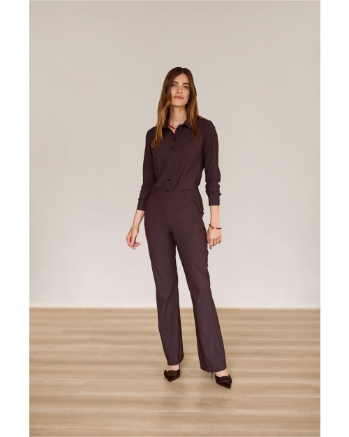 Studio Anneloes Flair bonded trousers 8700 Espresso