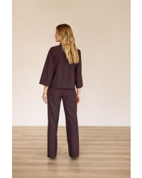 Studio Anneloes Lexie bonded trousers 8700 Espresso