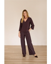 Studio Anneloes Lexie bonded trousers 8700 Espresso