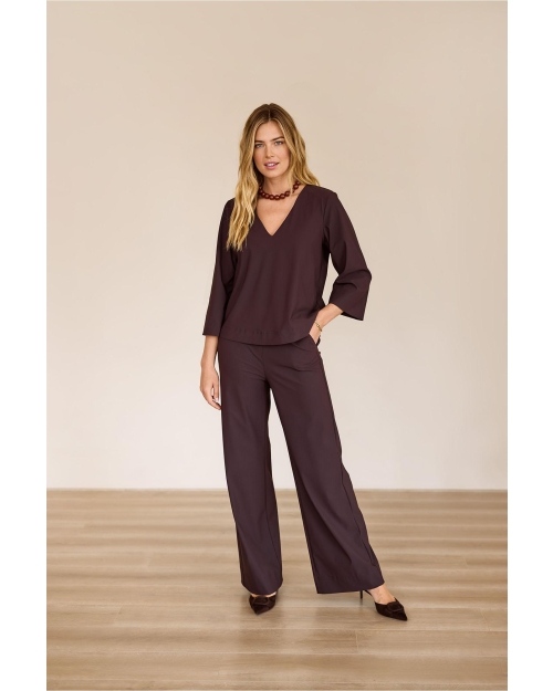 Studio Anneloes Lexie bonded trousers 8700 Espresso