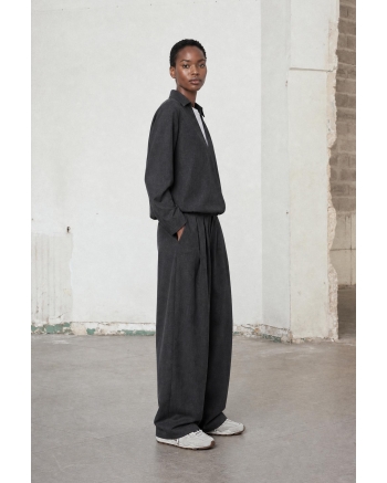 Jane Lushka Sloan viscose pleated pants Anthracite