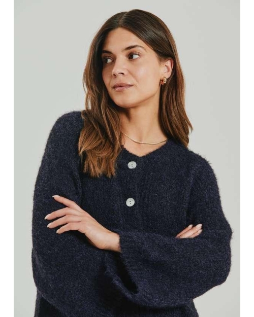 Freequent 211646 FQGRSLULU-CARDIGAN Nightshade Melange