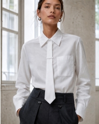 Jane Lushka Maia tie-neck cotton blouse White