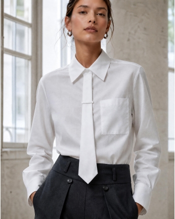 Jane Lushka Maia tie-neck cotton blouse White