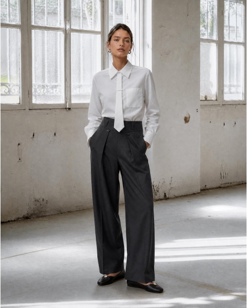 Jane Lushka Maia tie-neck cotton blouse White