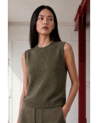 Jane Lushka Abigail alpaca vest Green