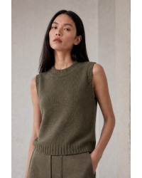 Jane Lushka Abigail alpaca vest Green