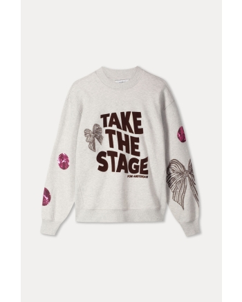POM Amsterdam SWEATER - Sascha Take The Stage 800 Grey