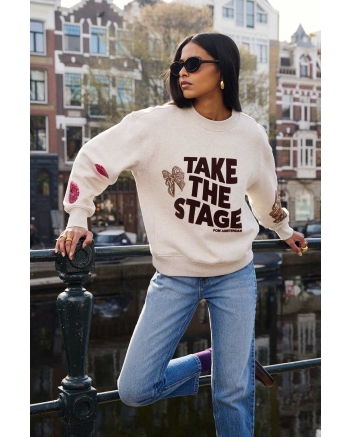 POM Amsterdam SWEATER - Sascha Take The Stage 800 Grey