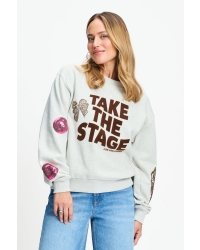 POM Amsterdam SWEATER - Sascha Take The Stage 800 Grey