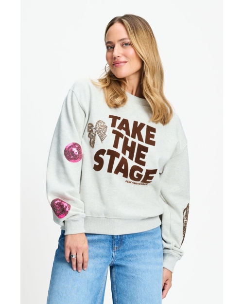 POM Amsterdam SWEATER - Sascha Take The Stage 800 Grey
