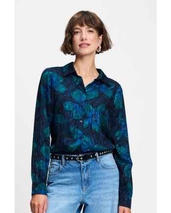 POM Amsterdam BLOUSE - Mila Bloom Teal Green 700 Green