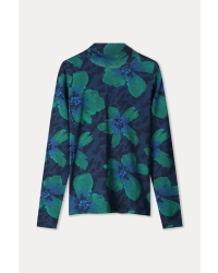 POM Amsterdam TURTLENECK - Romi Jersey Bloom Teal Green 700 Green