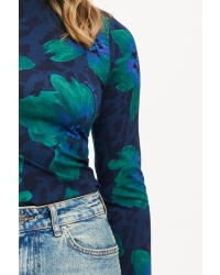 POM Amsterdam TURTLENECK - Romi Jersey Bloom Teal Green 700 Green