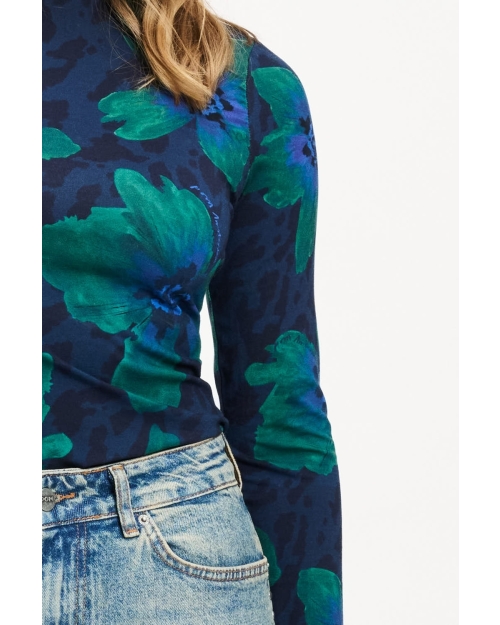 POM Amsterdam TURTLENECK - Romi Jersey Bloom Teal Green 700 Green
