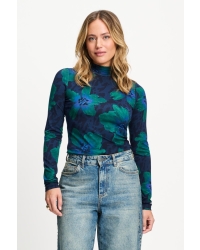 POM Amsterdam TURTLENECK - Romi Jersey Bloom Teal Green 700 Green